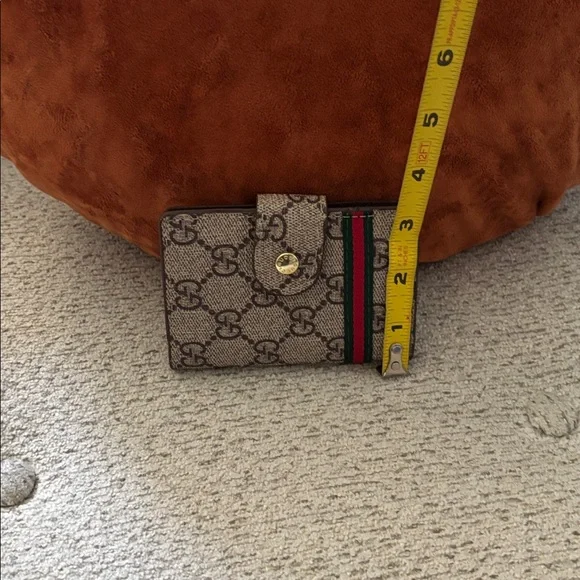 *Fashion Beige Monogram Card Holder with Red and Green Accent - Picture 11 of 11